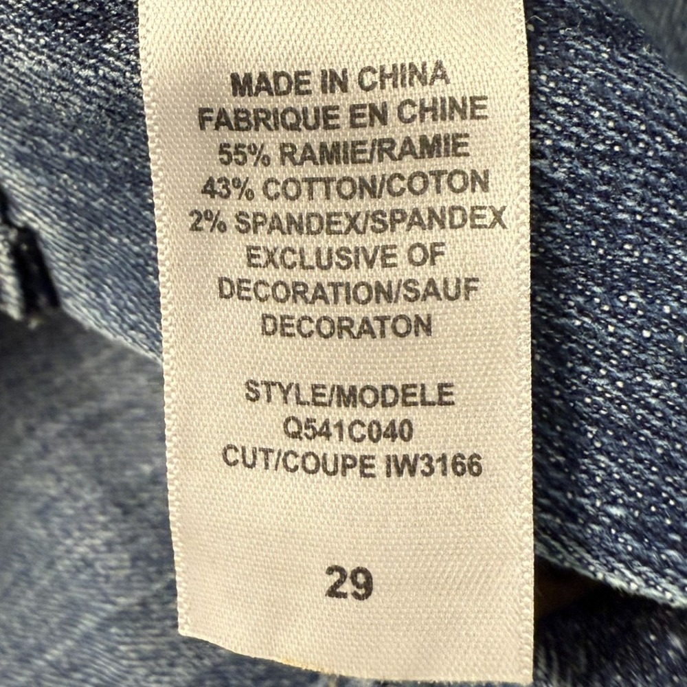 GJ Guess Womens Denim Flare Jeans Embellished Floral Embroidery Size 29 - Picture 8 of 8